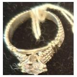 .925 Silver Solitaire Ring with Rope Design