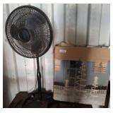 Oscillating Pedestal Fan and Lighted Decoration