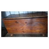 Wood Storage Chest with Hinged Lid