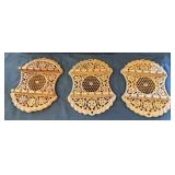 Three Carved Wood Wall-Mounted Holders