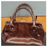 Crocodile-Embossed Elliot Lucca Handbag