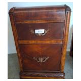 Wooden Night Stand With Drawer and Brass Handles
