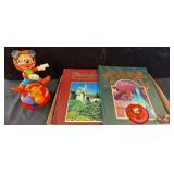 Disney Mickey Mouse Figurine and Two Books Lot