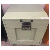 Wooden Storage Chest With Green Finish on Casters
