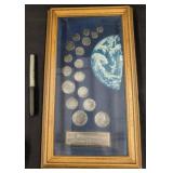 Framed 20th-Century European Coin Collection
