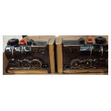 Train-Themed Ceramic Bookends