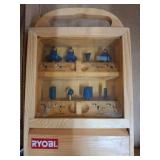 Ryobi Router Bit Set in Wooden Storage Case