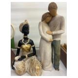Willow Tree Figurine and Painted Kneeling Figurine