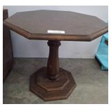 Octagonal Wood Pedestal Table