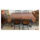 Dining Set with Hitchcock Chairs and Leaf