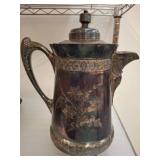 Silver-Plated Coffee Pot with Floral Design