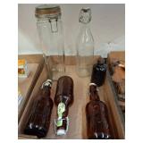 Glass Bottles with Stoppers and Lids