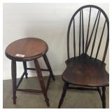 Windsor Chair and Round Seat Stool