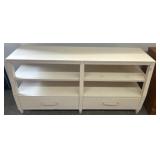 White Wooden Shelving Unit With Two Drawers