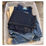 Pants and Shorts in Plastic Bin