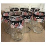 Floral-Printed Glass Tumblers
