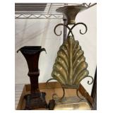 Metal Candle Holder and Vase Set