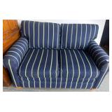 Blue Stripe Upholstered Loveseat, 57ï¿½ Wide