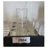 Glass Barware Set with Pitcher and Glasses
