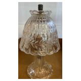 Glass Table Lamp with Etched Floral Motif