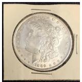 1889 Morgan Silver Dollar in Cardboard Holder