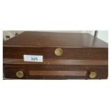 Wood Case with Deluxe Stainless Flatware Set