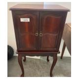 Wooden Jewelry Armoire with Mirror and Compartment