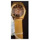 Nelsonic Quartz Watch with Gold-Tone Mesh Band