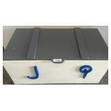 Painted Wood Storage Chest with Lid