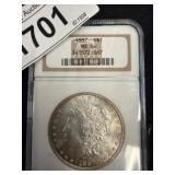 1887 Morgan Silver Dollar, MS 64 Grade