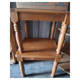 Two Wood End Tables with Turned Legs