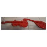 Red Cast Metal Violin and Mandolin Wall Art