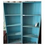 Blue Painted Wooden Bookshelves