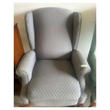 Gray Upholstered Recliner Armchair