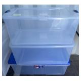 Stacked Clear Plastic Storage Bins With Lids