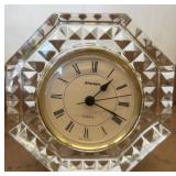 Stauer Quartz Clock in Faceted Clear Glass Frame
