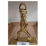 Brass Doorstop in Soldier Form with Markings