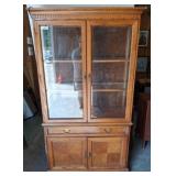 Wood Curio Cabinet with Glass Doors
