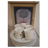 Wooden Cabinet with JSC Flower-Themed Dishware
