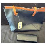 Prada Black and Tan Tote with Matching Case
