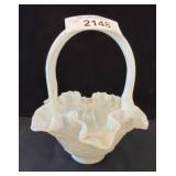 Iridescent Glass Basket With Floral Details
