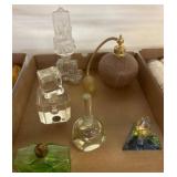 Vintage Glass Perfume Bottles and Atomizer