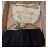 Two Evening Handbags: Beaded and Fabric Clutch
