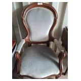 Wood-Framed Chair with Padded Upholstery