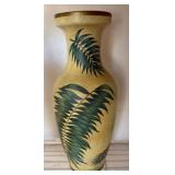 18-Inch Ceramic Vase with Fern Leaf Design