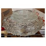 Cut Glass ash trays with Intricate Starburst Desig