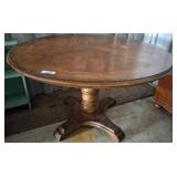 Round Pedestal Wooden Dining Table, 48x29