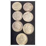 7 Pre-1965 U.S. Roosevelt Dimes