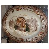 Turkey Motif Ceramic Oval Platter