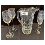 Crystal Pitcher and Lenox Stemware Set